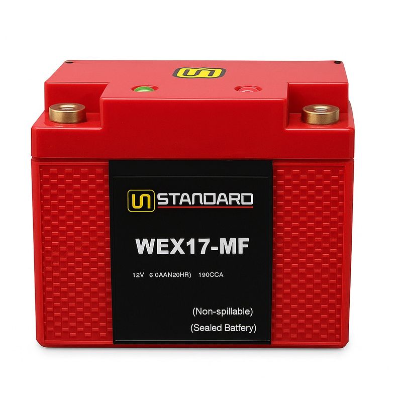 باتری موتورسیکلت 12 ولت 7 آمپر دبلیو استاندارد مدلwex1l7 mf